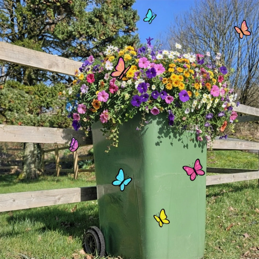 Green waste  flowers and butterflies